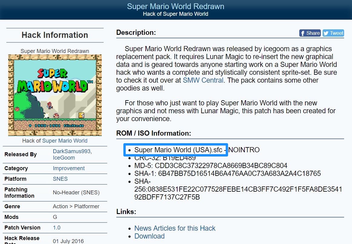 Super Mario World ROM Hack.