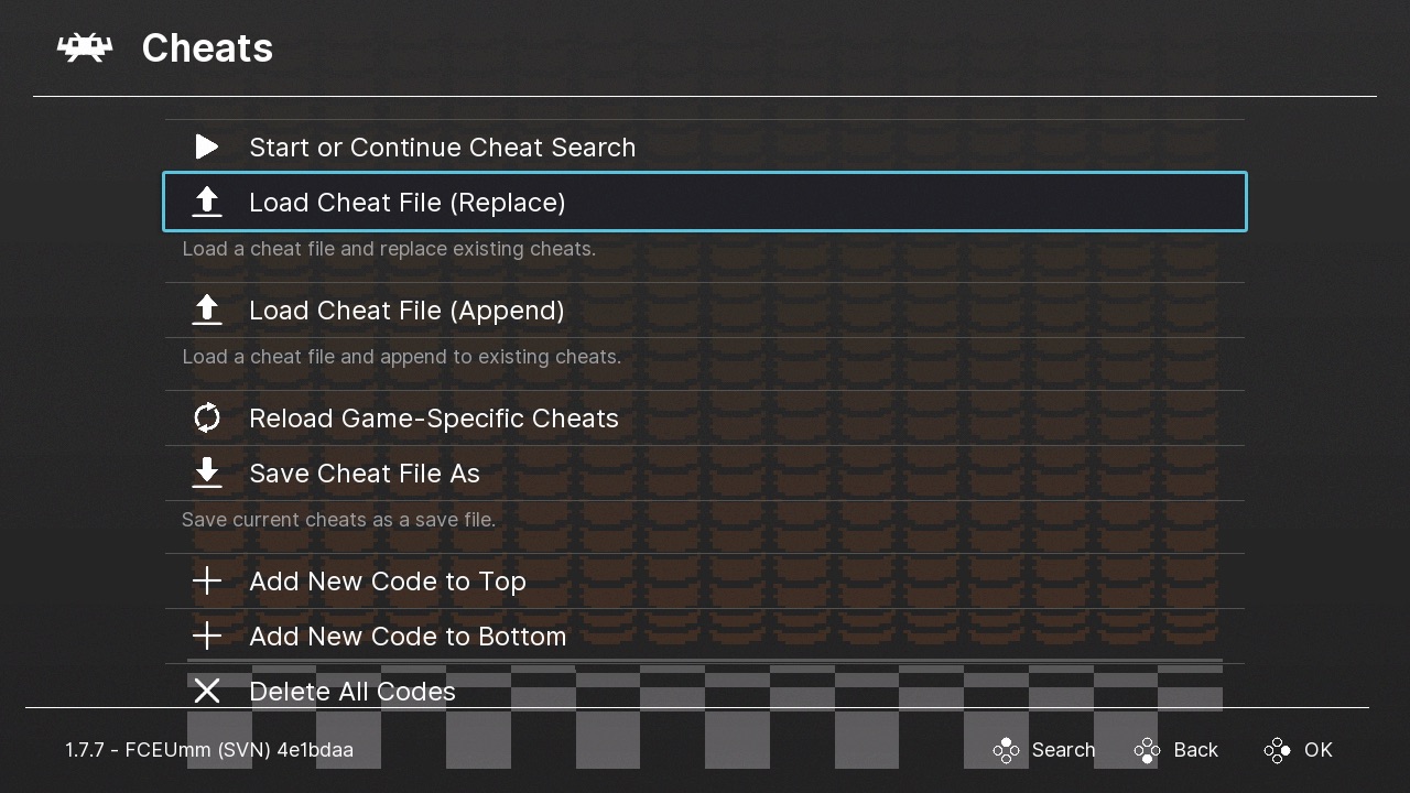 nintendo classic cheat codes